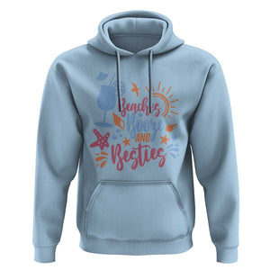 Funny Girls Trip Hoodie Beaches Booze And Besties Seashell Cocktail TS11 Light Blue Print Your Wear