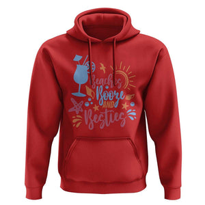 Funny Girls Trip Hoodie Beaches Booze And Besties Seashell Cocktail TS11 Red Print Your Wear