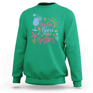 Funny Girls Trip Sweatshirt Beaches Booze And Besties Seashell Cocktail TS11 Irish Green Print Your Wear
