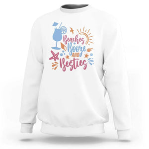 Funny Girls Trip Sweatshirt Beaches Booze And Besties Seashell Cocktail TS11 White Print Your Wear