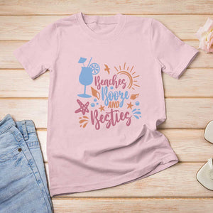 Funny Girls Trip T Shirt For Women Beaches Booze And Besties Seashell Cocktail TS11 Light Pink Print Your Wear