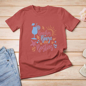 Funny Girls Trip T Shirt For Women Beaches Booze And Besties Seashell Cocktail TS11 Red Print Your Wear