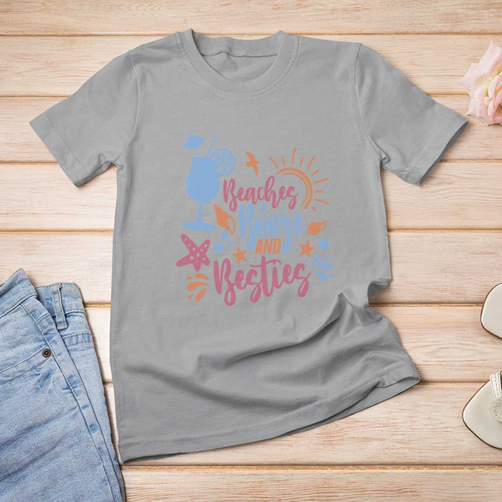 Funny Girls Trip T Shirt For Women Beaches Booze And Besties Seashell Cocktail TS11 Sport Gray Print Your Wear