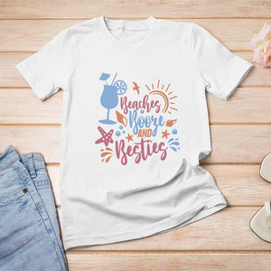 Funny Girls Trip T Shirt For Women Beaches Booze And Besties Seashell Cocktail TS11 White Print Your Wear