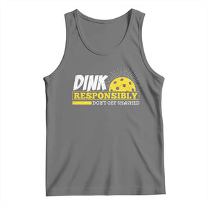 Funny Pickleball Tank Top Dink Responsibly Don't Get Smashed Pickle Ball Player TS11 Black Heather Print Your Wear