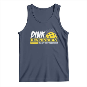 Funny Pickleball Tank Top Dink Responsibly Don't Get Smashed Pickle Ball Player TS11 Navy Print Your Wear