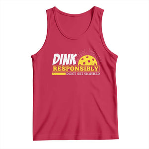 Funny Pickleball Tank Top Dink Responsibly Don't Get Smashed Pickle Ball Player TS11 Red Print Your Wear