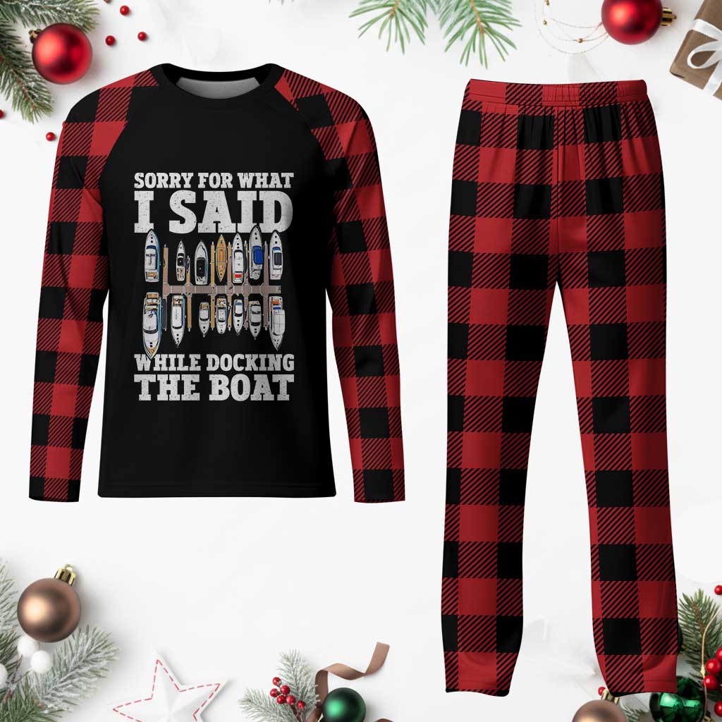 Funny Sorry For What I Said While Docking The Boat Plaid Pajama Set Boating Humor TS11 Buffalo Plaid Print Your Wear