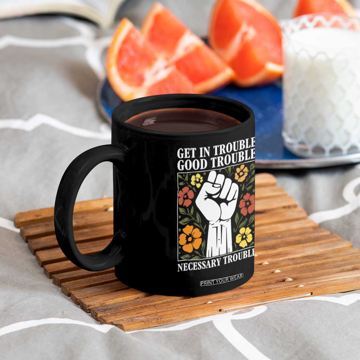 John Lewis Quote Coffee Mug Get In Good Necessary Trouble Civil Rights Handfist TS11 Print Your Wear