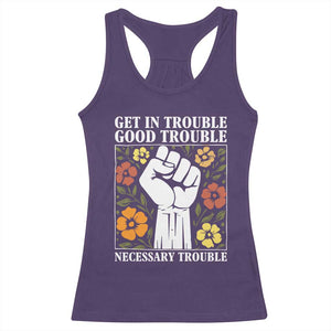 John Lewis Quote Racerback Tank Top Get In Good Necessary Trouble Civil Rights Handfist TS11 Purple Print Your Wear