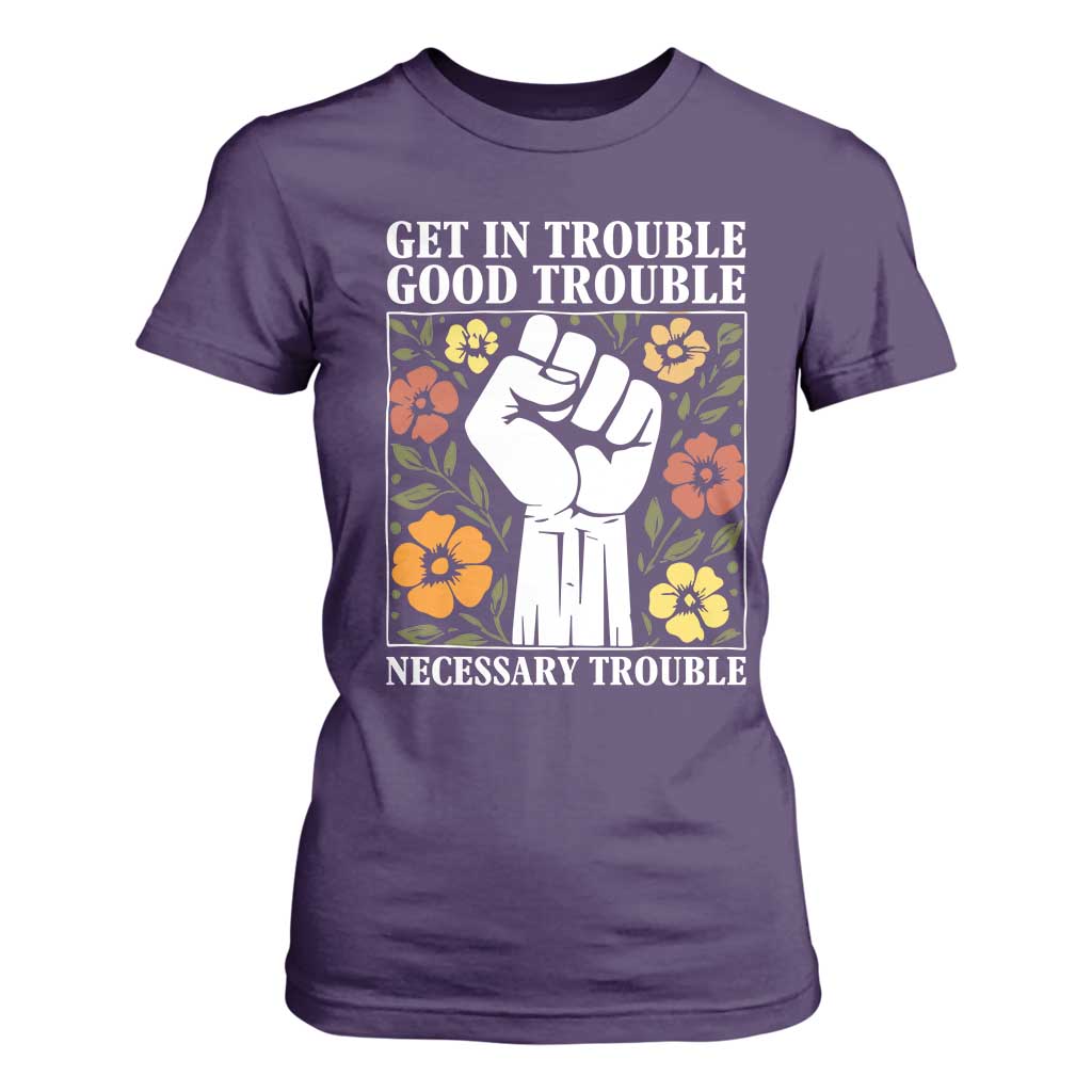 John Lewis Quote T Shirt For Women Get In Good Necessary Trouble Civil Rights Handfist TS11 Purple Print Your Wear
