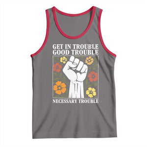 John Lewis Quote Tank Top Get In Good Necessary Trouble Civil Rights Handfist TS11 Deep Heather Red Print Your Wear