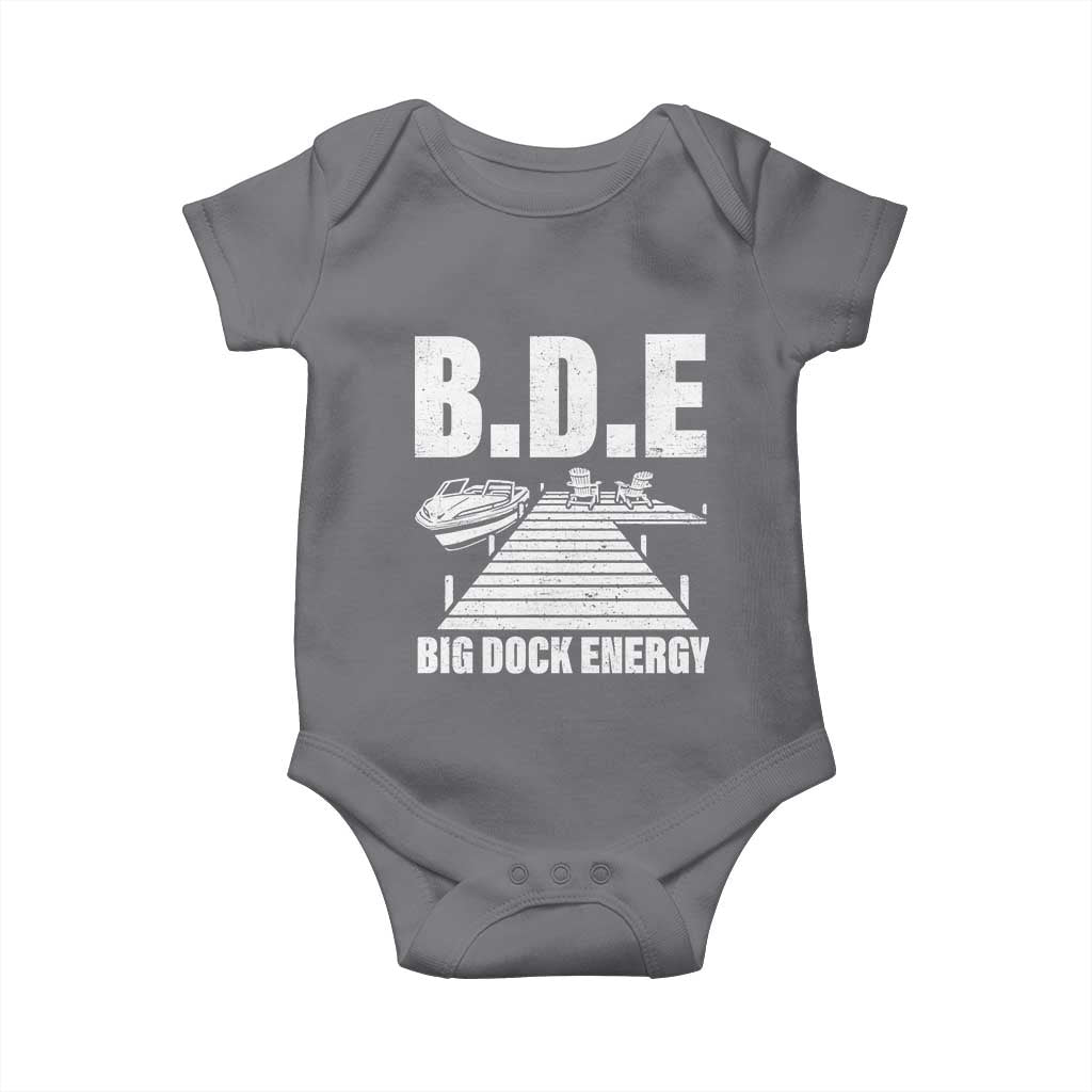 Funny BDE Big Dock Energy Baby Onesie Lake And Boating Lover TS11 Charcoal Print Your Wear