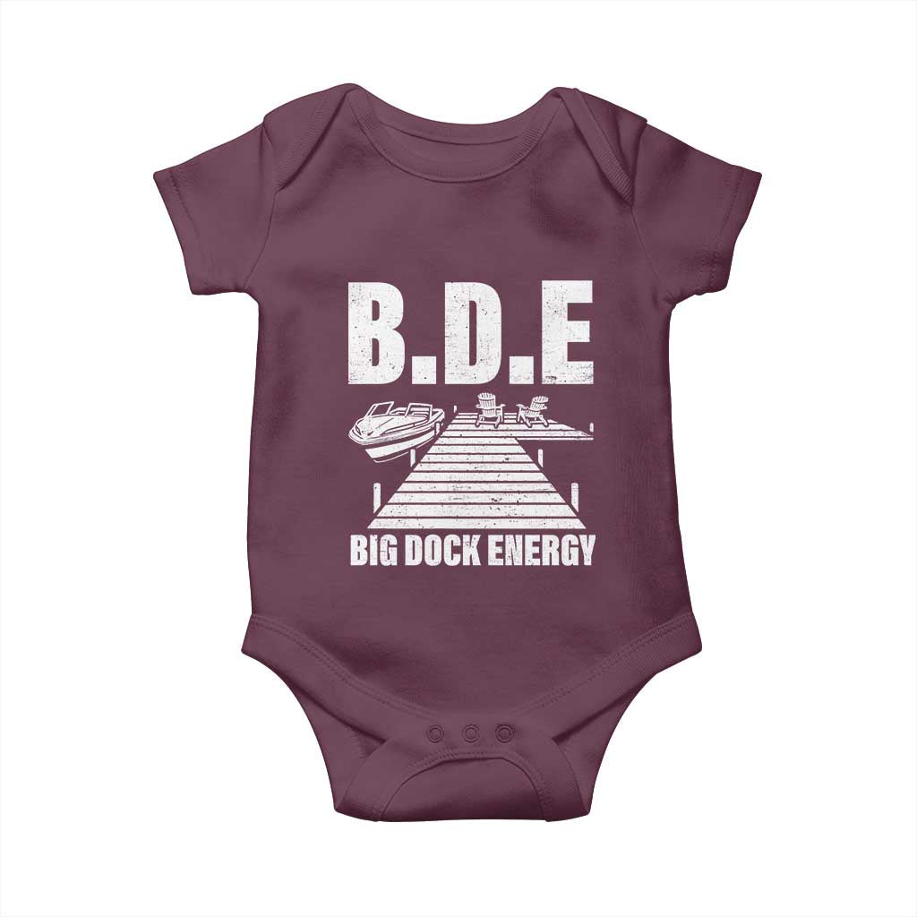 Funny BDE Big Dock Energy Baby Onesie Lake And Boating Lover TS11 Maroon Print Your Wear