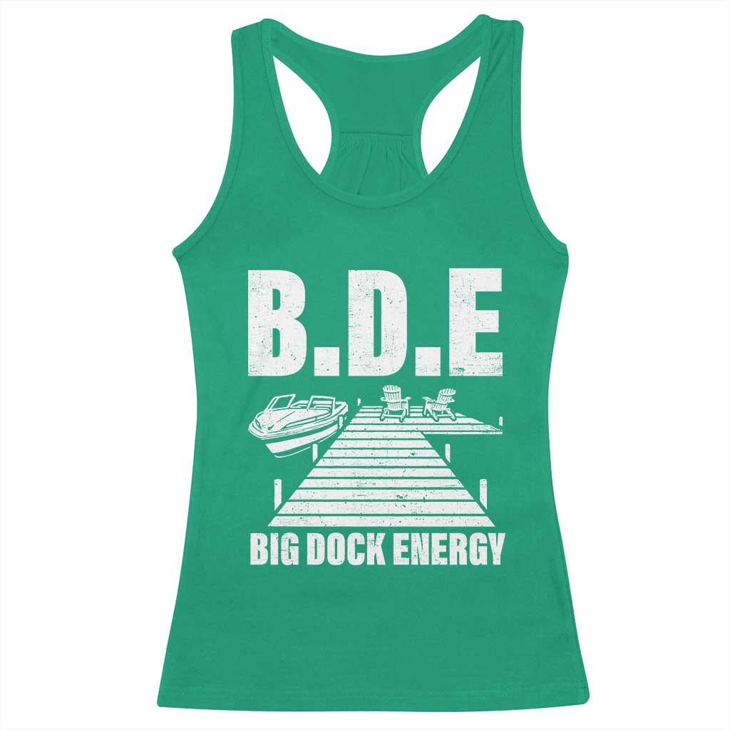 Funny BDE Big Dock Energy Racerback Tank Top Lake And Boating Lover TS11 Irish Green Print Your Wear