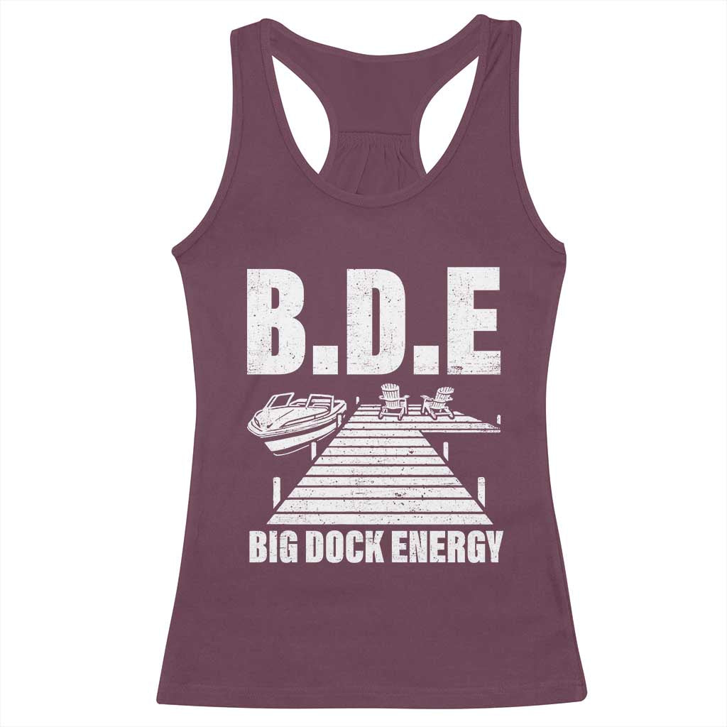 Funny BDE Big Dock Energy Racerback Tank Top Lake And Boating Lover TS11 Maroon Print Your Wear
