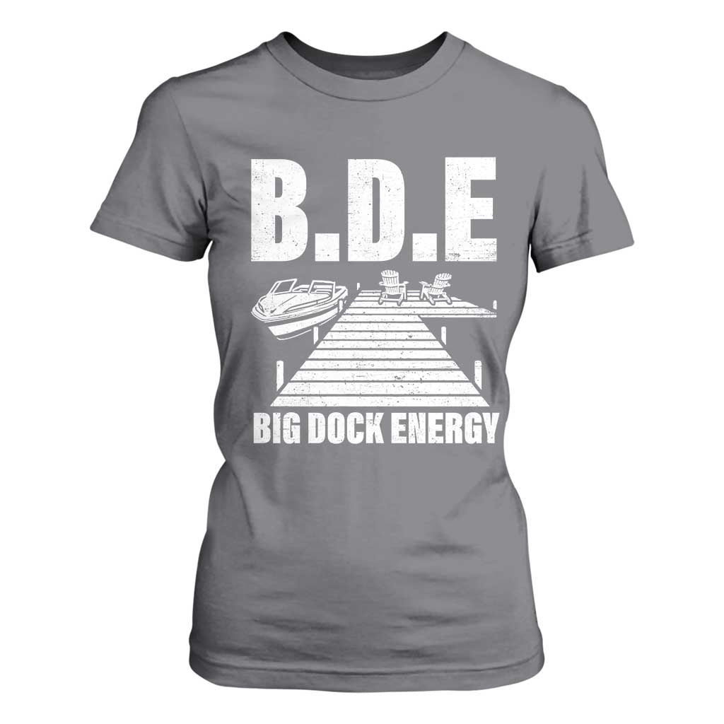 Funny BDE Big Dock Energy T Shirt For Women Lake And Boating Lover TS11 Charcoal Print Your Wear