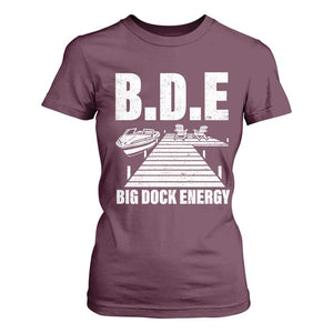 Funny BDE Big Dock Energy T Shirt For Women Lake And Boating Lover TS11 Maroon Print Your Wear