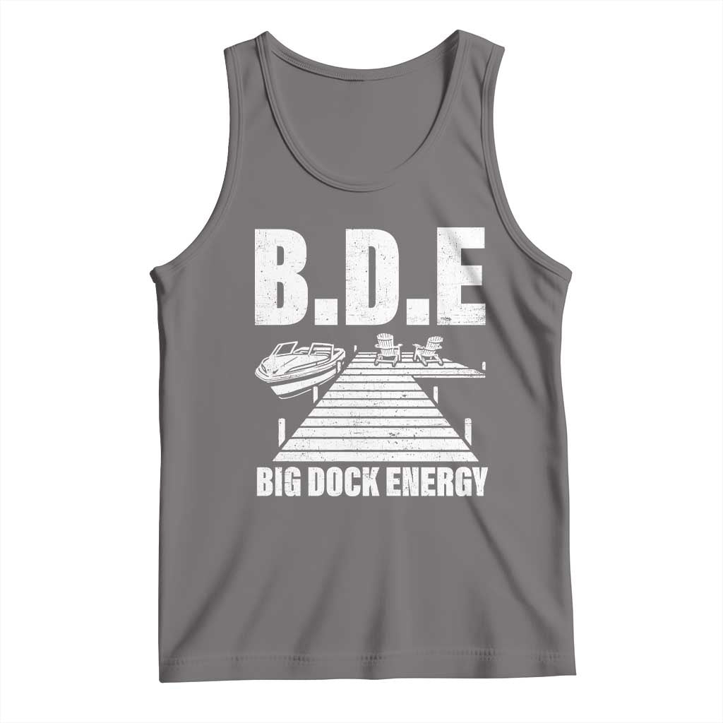 Funny BDE Big Dock Energy Tank Top Lake And Boating Lover TS11 Deep Heather Print Your Wear