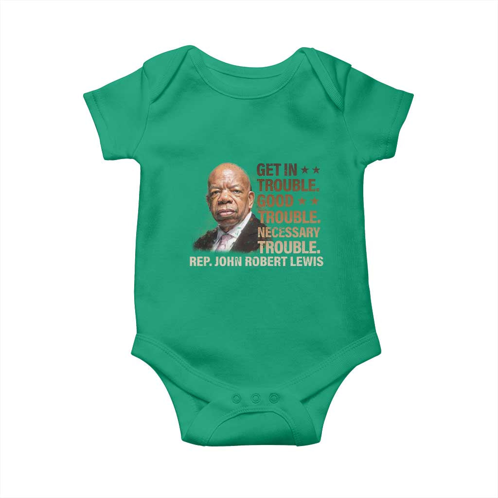 Rep John Lewis Baby Onesie Get In Good Necessary Trouble Social Justice TS11 Irish Green Print Your Wear
