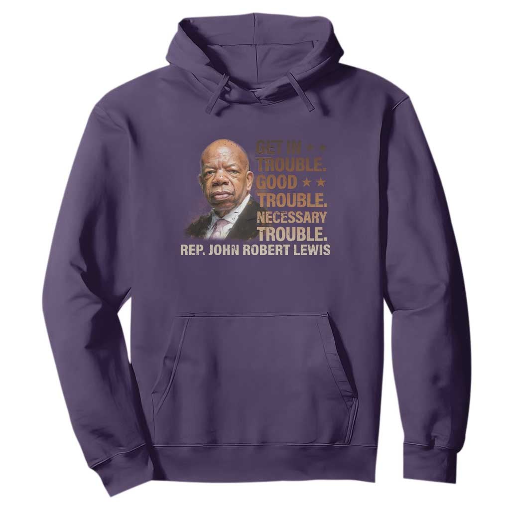 Rep John Lewis Hoodie Get In Good Necessary Trouble Social Justice TS11 Purple Print Your Wear