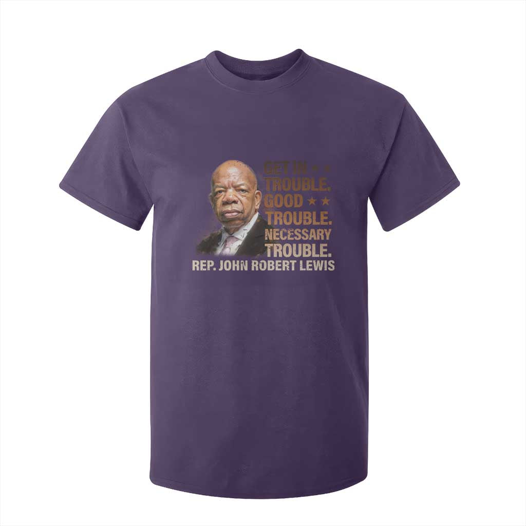 Rep John Lewis T Shirt For Kid Get In Good Necessary Trouble Social Justice TS11 Purple Print Your Wear