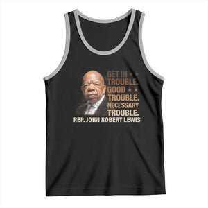 Rep John Lewis Tank Top Get In Good Necessary Trouble Social Justice TS11 Black Athletic Heather Print Your Wear