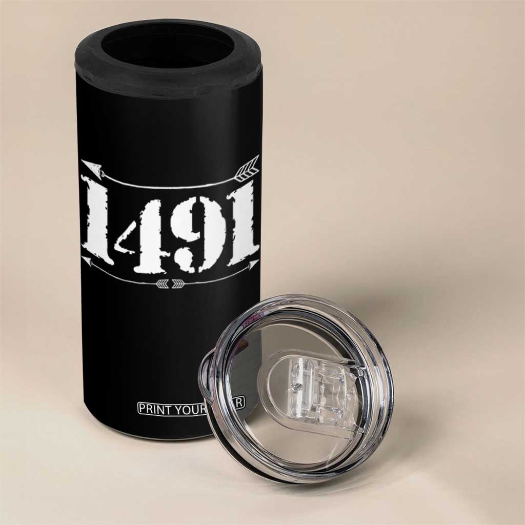 Proud Native American 1491 Indigenous People Day 4 in 1 Can Cooler Tumbler TS11 Print Your Wear