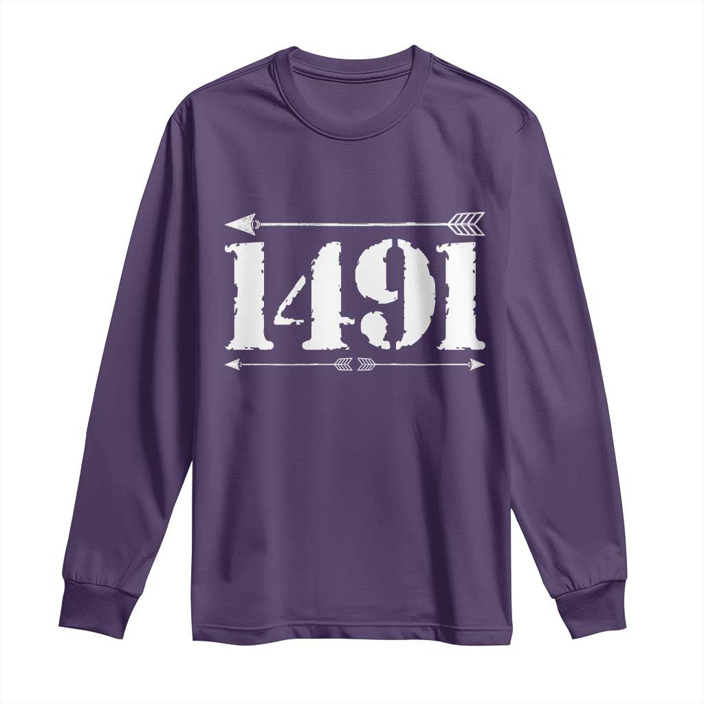 Proud Native American 1491 Indigenous People Day Long Sleeve Shirt TS11 Purple Print Your Wear
