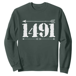 Proud Native American 1491 Indigenous People Day Sweatshirt TS11 Dark Forest Green Print Your Wear