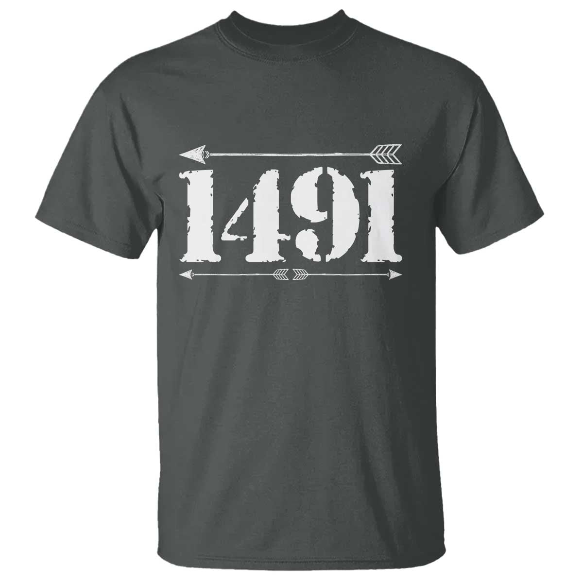 Proud Native American 1491 Indigenous People Day T Shirt TS11 Dark Heather Print Your Wear