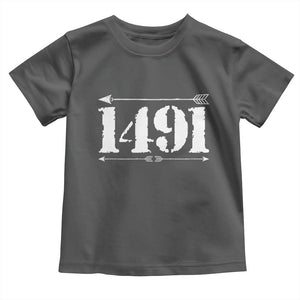 Proud Native American 1491 Indigenous People Day Toddler T Shirt TS11 Dark Heather Print Your Wear