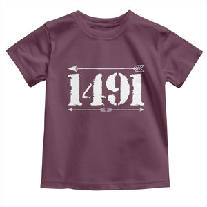 Proud Native American 1491 Indigenous People Day Toddler T Shirt TS11 Maroon Print Your Wear