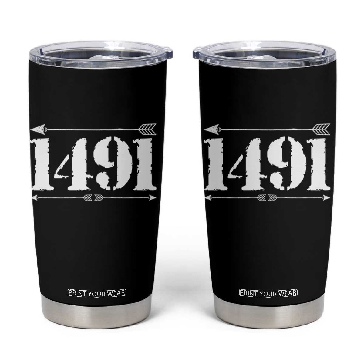 Proud Native American 1491 Indigenous People Day Tumbler Cup TS11 Black Print Your Wear