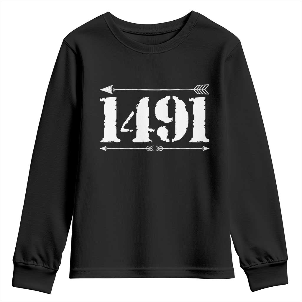 Proud Native American 1491 Indigenous People Day Youth Sweatshirt TS11 Black Print Your Wear