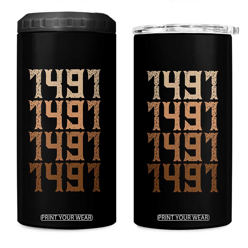 Proud Native American 1491 Pre Columbus Indigenous People Day 4 in 1 Can Cooler Tumbler TS11 One Size: 16 oz Black Print Your Wear