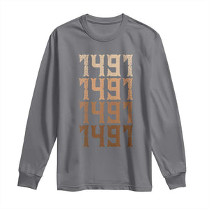 Proud Native American 1491 Pre Columbus Indigenous People Day Long Sleeve Shirt TS11 Charcoal Print Your Wear