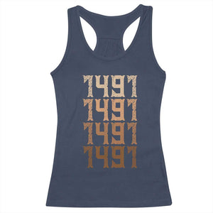 Proud Native American 1491 Pre Columbus Indigenous People Day Racerback Tank Top TS11 Navy Print Your Wear