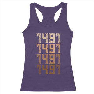 Proud Native American 1491 Pre Columbus Indigenous People Day Racerback Tank Top TS11 Purple Print Your Wear