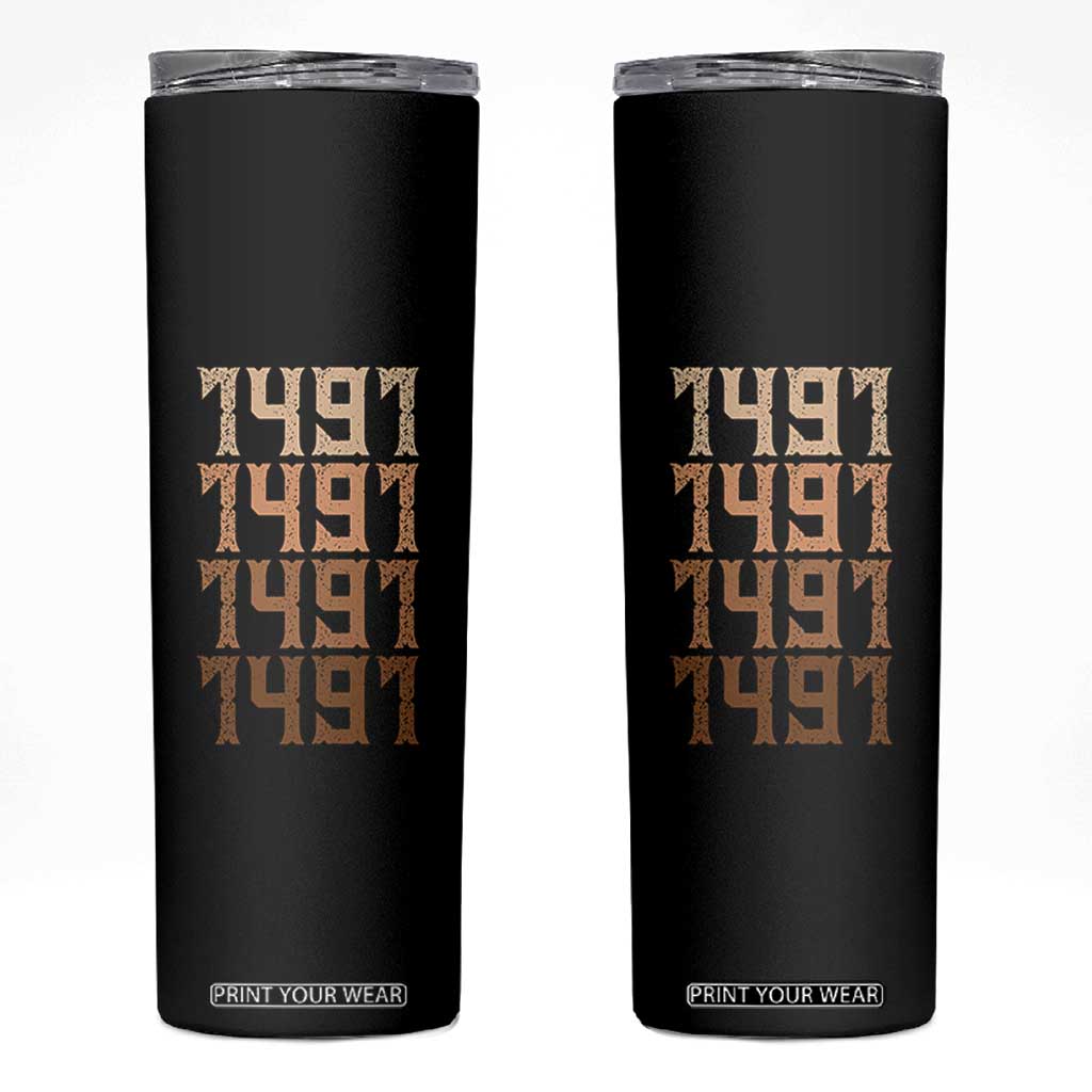 Proud Native American 1491 Pre Columbus Indigenous People Day Skinny Tumbler TS11 Black Print Your Wear