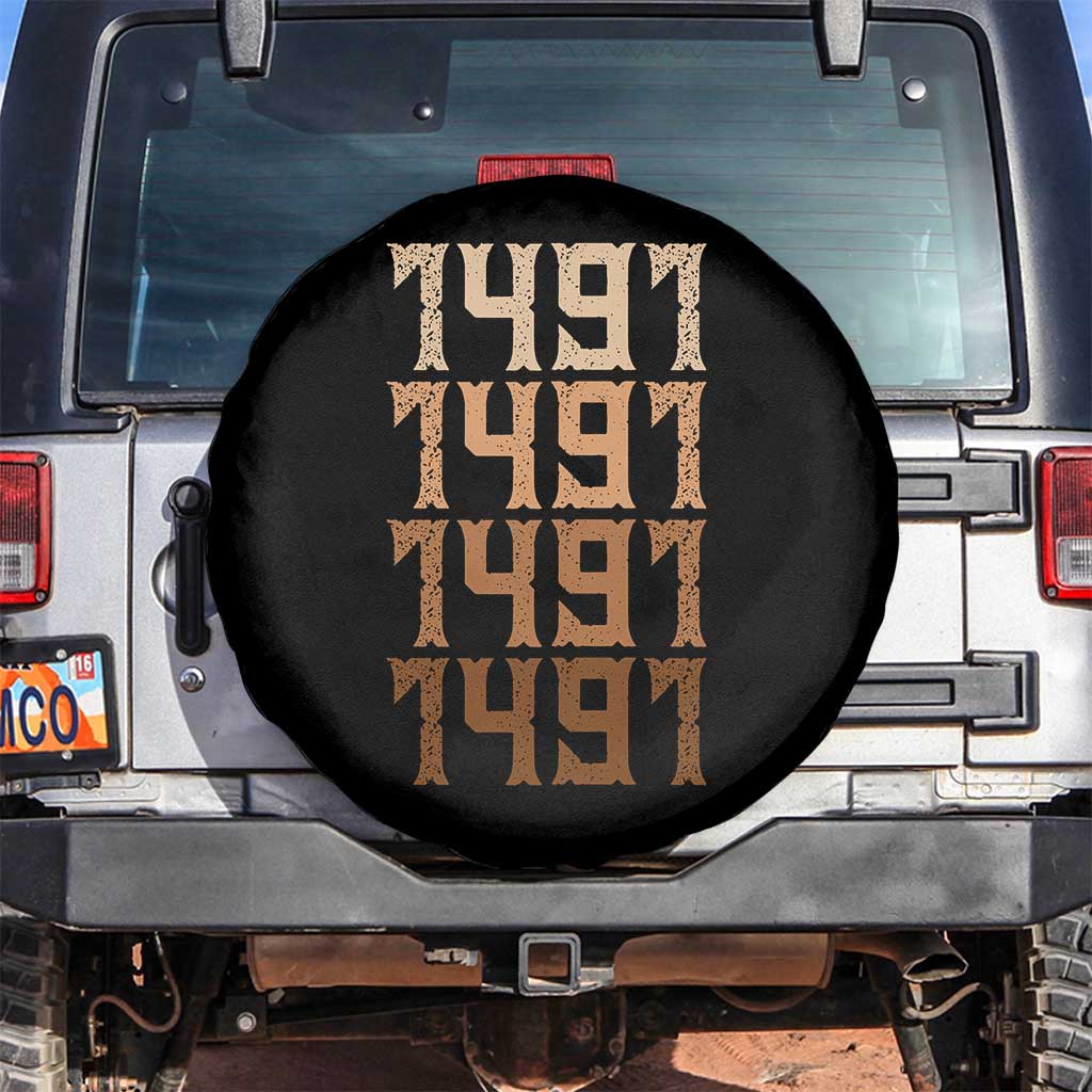 Proud Native American 1491 Pre Columbus Indigenous People Day Spare Tire Cover TS11 No hole Black Print Your Wear