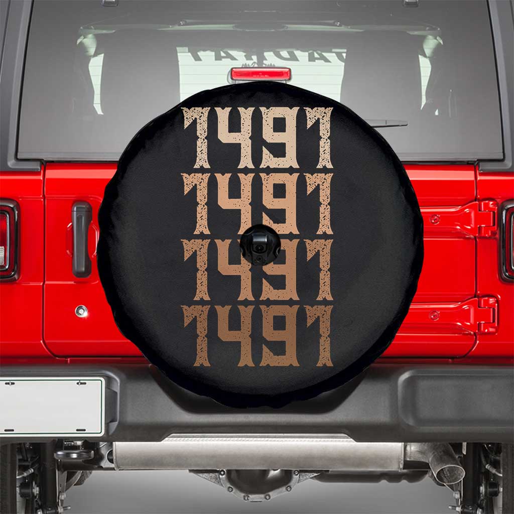 Proud Native American 1491 Pre Columbus Indigenous People Day Spare Tire Cover TS11 Black Print Your Wear
