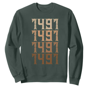 Proud Native American 1491 Pre Columbus Indigenous People Day Sweatshirt TS11 Dark Forest Green Print Your Wear