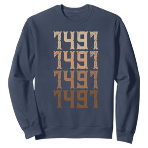Proud Native American 1491 Pre Columbus Indigenous People Day Sweatshirt TS11 Navy Print Your Wear