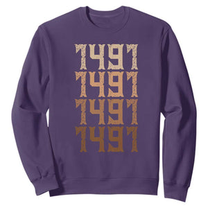 Proud Native American 1491 Pre Columbus Indigenous People Day Sweatshirt TS11 Purple Print Your Wear