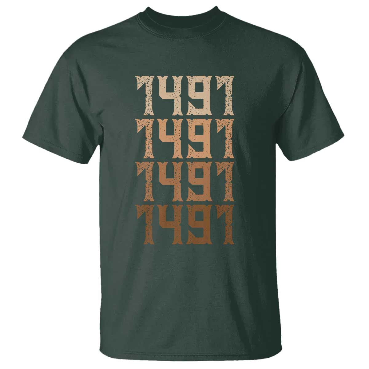 Proud Native American 1491 Pre Columbus Indigenous People Day T Shirt TS11 Dark Forest Green Print Your Wear
