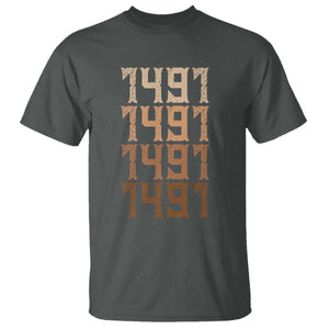 Proud Native American 1491 Pre Columbus Indigenous People Day T Shirt TS11 Dark Heather Print Your Wear
