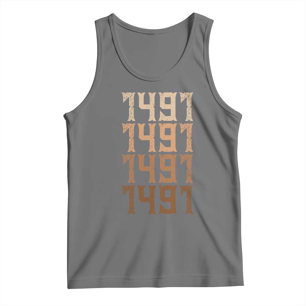 Proud Native American 1491 Pre Columbus Indigenous People Day Tank Top TS11 Black Heather Print Your Wear