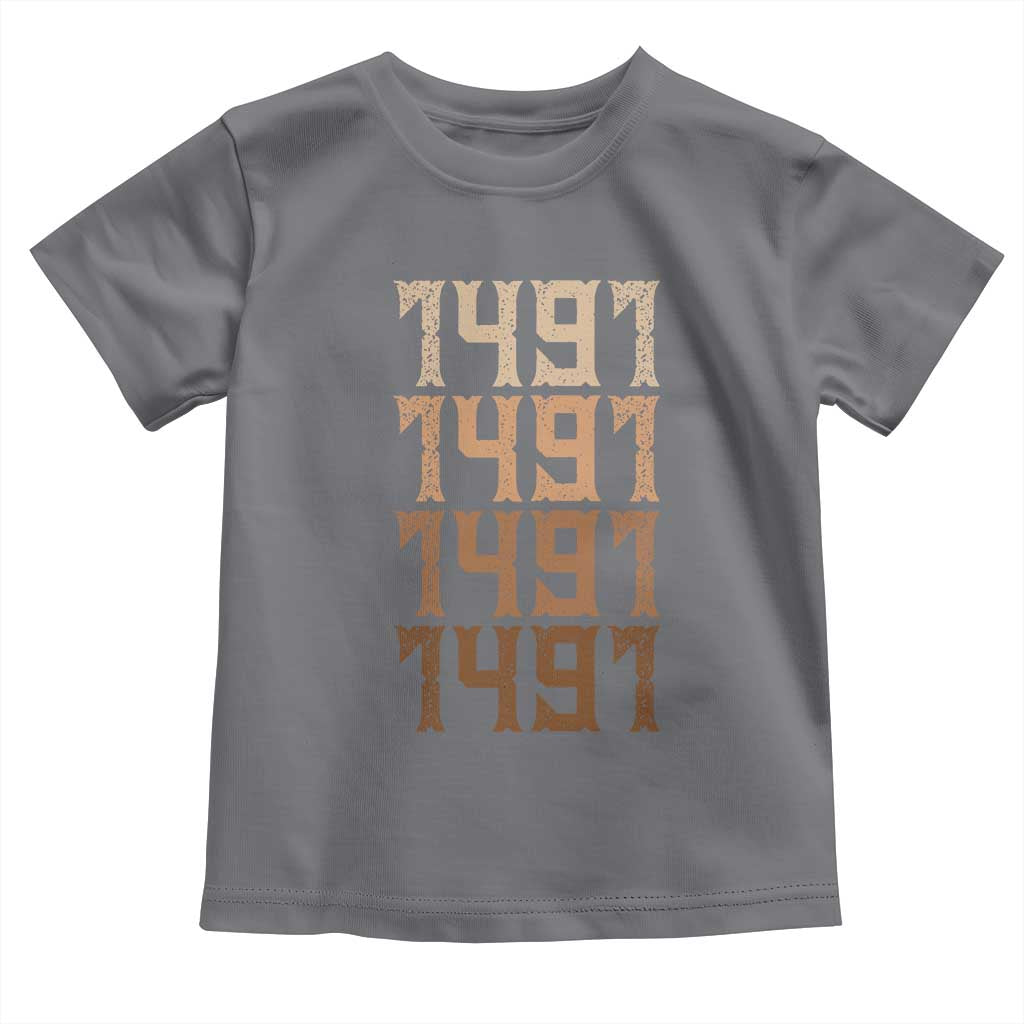 Proud Native American 1491 Pre Columbus Indigenous People Day Toddler T Shirt TS11 Charcoal Print Your Wear