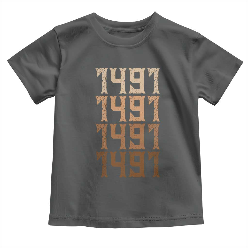 Proud Native American 1491 Pre Columbus Indigenous People Day Toddler T Shirt TS11 Dark Heather Print Your Wear